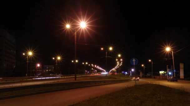 Time lapse noite rua . — Vídeo de Stock
