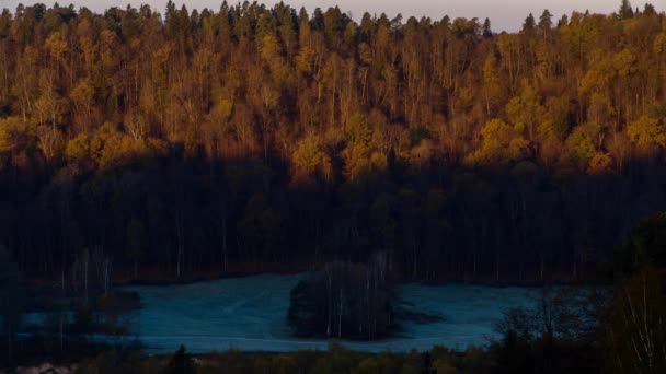 Time lapse dawn i Sigulda. — Stockvideo