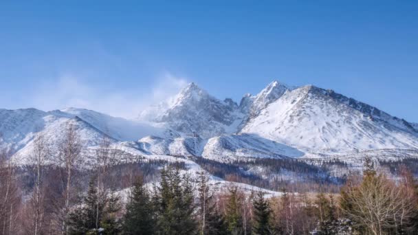 Lapso Tiempo Las Altas Montañas Tatras Invierno — Vídeo de stock