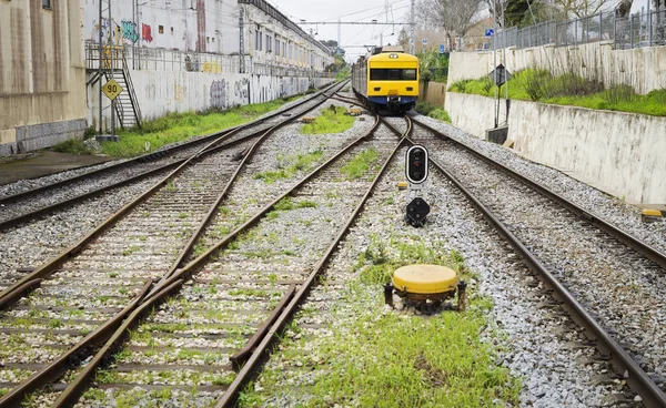 Urban yellow train