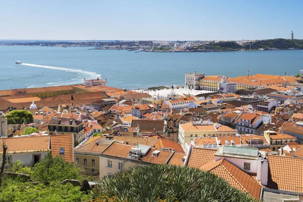 Área de la Plaza del Comercio en Lisboa — Foto de Stock