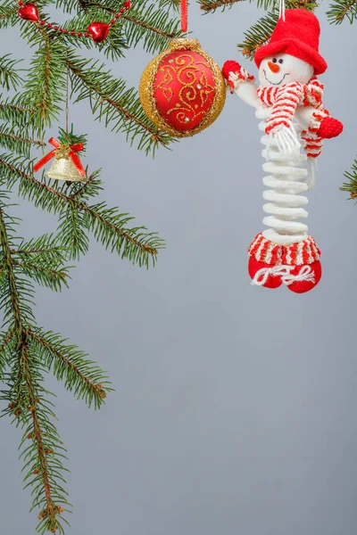 Branches of fir tree with Christmas ornament — Stock Photo, Image