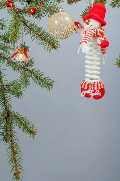 Branches of fir tree with Christmas ornament — Stock Photo, Image