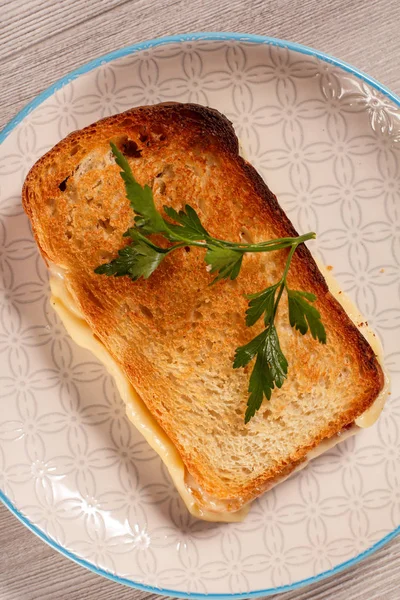 Gutes und leckeres Essen zum Frühstück. Toast mit Butter und Che — Stockfoto