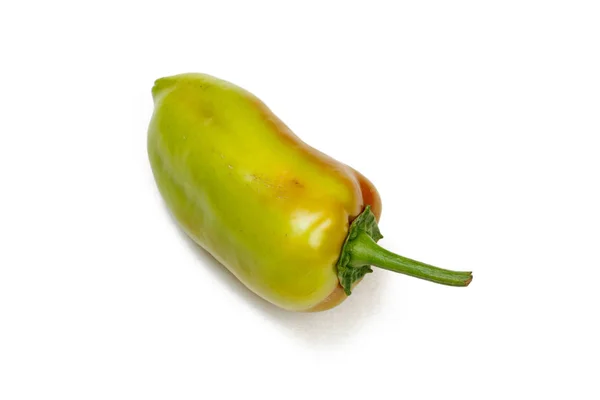Green bell or sweet pepper on white background. — 스톡 사진