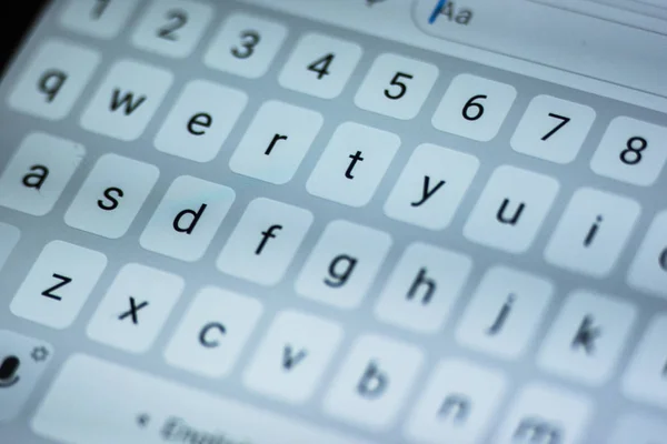 White Keyboard Smartphone — Stock Photo, Image