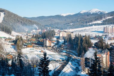 Kayak Merkezi Bukovel Karpatlar dağlarda