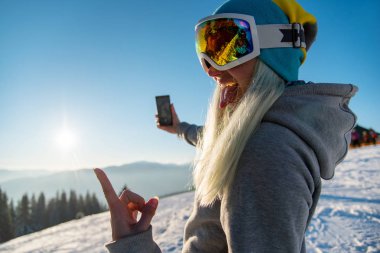 Kadın Snowboard fotoğraf çekimi 