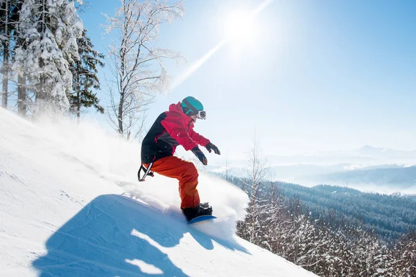 dağlarda at binme snowboarder 