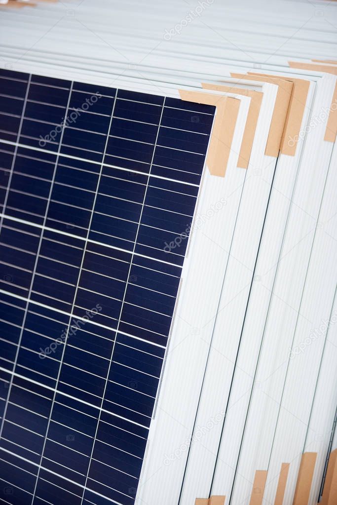 Close-up of solar panels 