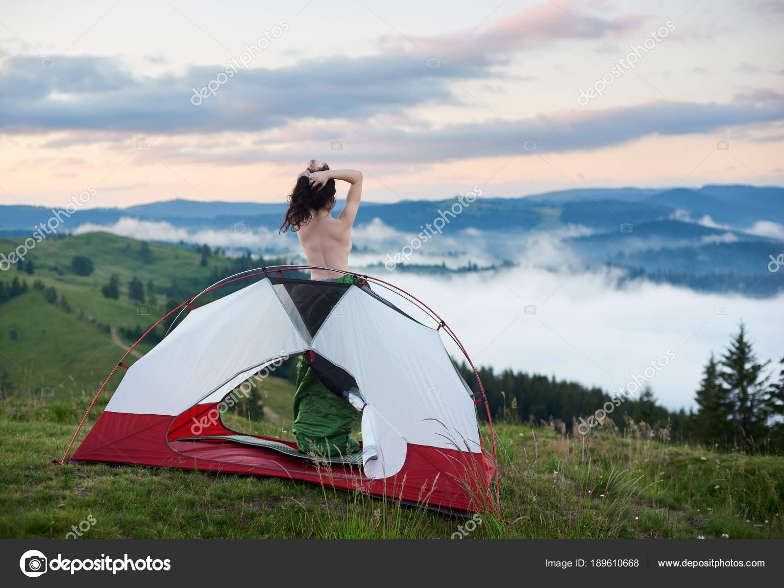 Nude Girl Camping