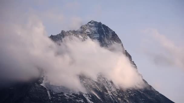 Upływ Czasu Ruch Chmur Nad Górami — Wideo stockowe