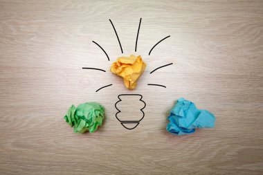 Kavram, fikir renkli kağıt