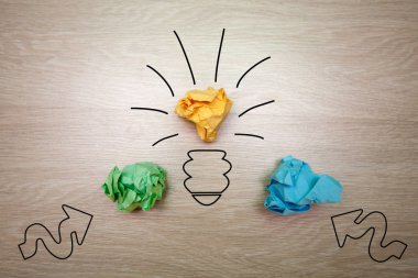 Kavram, fikir renkli kağıt