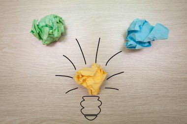 Kavram, fikir renkli kağıt