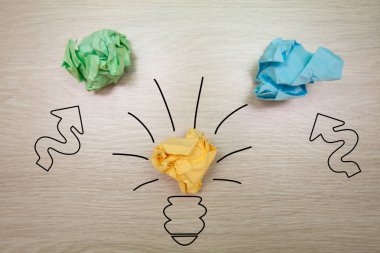 Kavram, fikir renkli kağıt