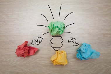 Kavram, fikir renkli kağıt