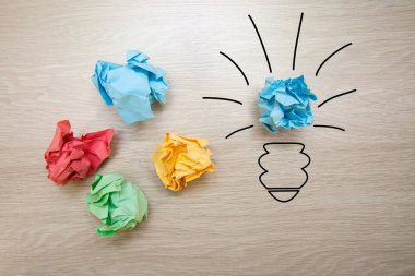 Kavram, fikir renkli kağıt