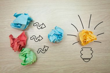 Kavram, fikir renkli kağıt