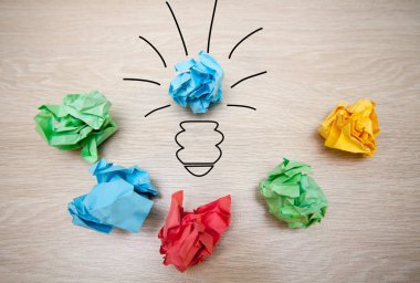 Kavram, fikir renkli kağıt