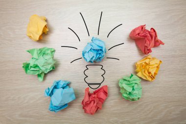 Kavram, fikir renkli kağıt