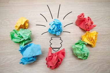 Kavram, fikir renkli kağıt