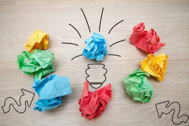 Kavram, fikir renkli kağıt