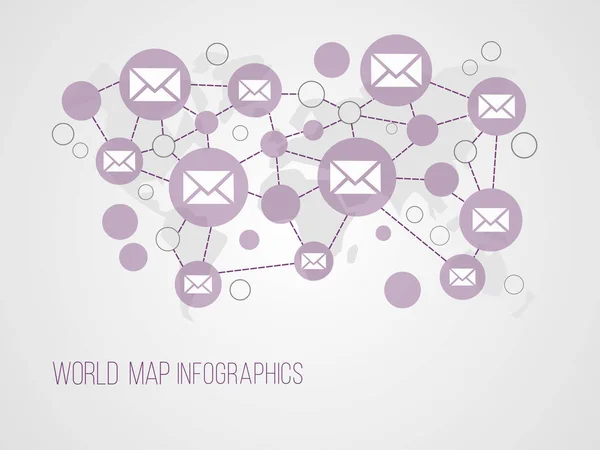 Infographics Χάρτης με σύμβολα — Διανυσματικό Αρχείο