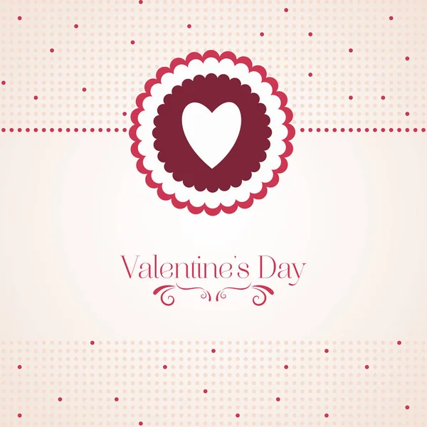 Romantiska röda hjärtat på ljus beige bakgrund. Vector ikon för alla hjärtans dag, bröllopsdag, webbdesign — Stock vektor