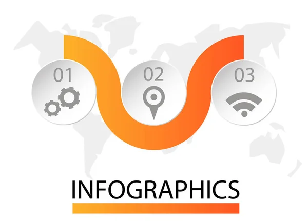 Infografic banner vectorial circular de 3 pași. Modelul vectorial de bile, bule pentru prezentări de afaceri, design, educație — Vector de stoc