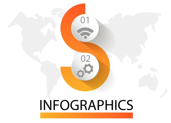 Infografic banner vectorial circular de 2 pași. Modelul vectorial de bile, bule pentru prezentări de afaceri, design, educație — Vector de stoc