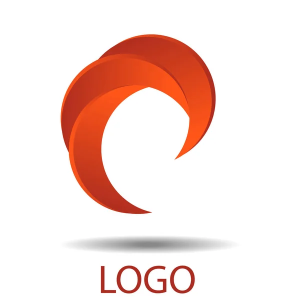 Ilustración vectorial del logotipo del semicírculo rojo sobre fondo blanco — Archivo Imágenes Vectoriales