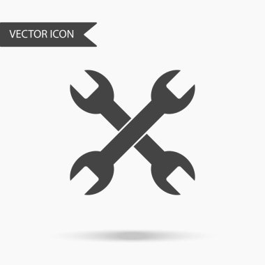 Vektör iş simgesi iki somun anahtarları. Yıllık raporlar, grafikler, sunumlar, iş akışı düzeni, afiş, numarası seçenekleri, için için simge seçenekleri, web tasarım adım. Çağdaş düz tasarım