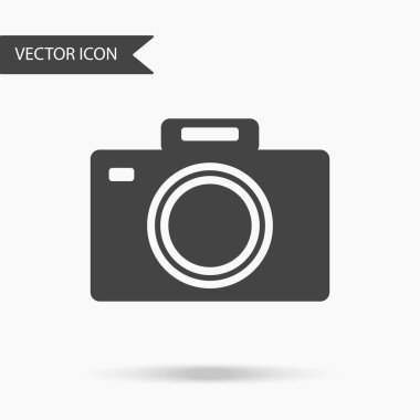 Vektör iş simge kamera. Yıllık raporlar, grafikler, sunumlar, iş akışı düzeni, afiş, numarası seçenekleri, için için simge seçenekleri, web tasarım adım. Çağdaş düz tasarım