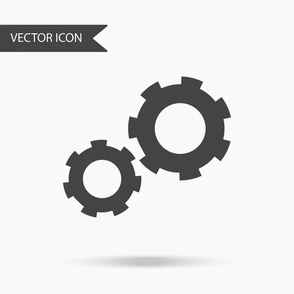 Vector business icon two gears. Icon for for annual reports, charts, presentations, workflow layout, banner, number options, step up options, web design. Contemporary flat design — Stock Vector