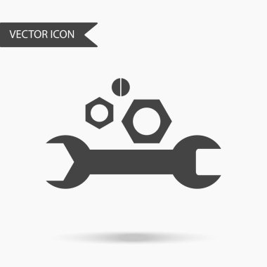 Vektör iş simge anahtarı ve fındık. Yıllık raporlar, grafikler, sunumlar, iş akışı düzeni, afiş, numarası seçenekleri, için için simge seçenekleri, web tasarım adım. Çağdaş düz tasarım