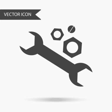 Vektör iş simge anahtarı ve fındık. Yıllık raporlar, grafikler, sunumlar, iş akışı düzeni, afiş, numarası seçenekleri, için için simge seçenekleri, web tasarım adım. Çağdaş düz tasarım