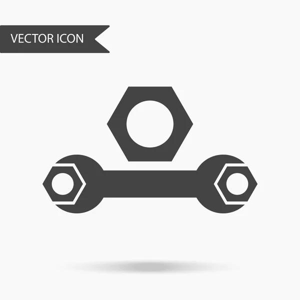 Vector business icon wrench and nuts. Icon for for annual reports, charts, presentations, workflow layout, banner, number options, step up options, web design. Contemporary flat design — Stock Vector