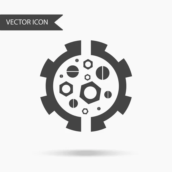 Pictogram van de business van de vector versnellingen moeren en bouten. Pictogram voor voor de jaarlijkse rapporten, grafieken, presentaties, werkstroom layout, banner, opties voor alineanummering, opvoeren opties, webdesign. Modern vlakke design — Stockvector