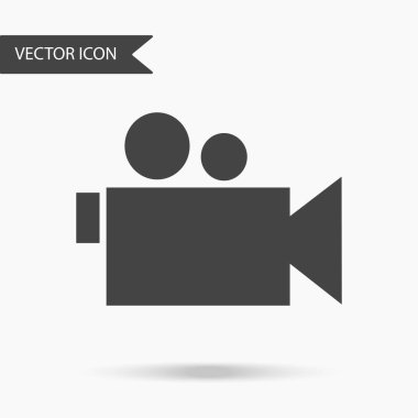 Vektör iş simgesi video kamera. Yıllık raporlar, grafikler, sunumlar, iş akışı düzeni, afiş, numarası seçenekleri, için için simge seçenekleri, web tasarım adım. Çağdaş düz tasarım