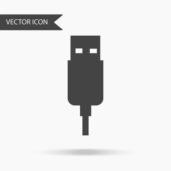 Vector business icon cord usb. Icon for for annual reports, charts, presentations, workflow layout, banner, number options, step up options, web design. Contemporary flat design — Stock Vector