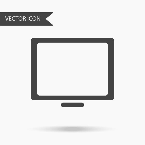 Vector business icon computer monitor . Icon for for annual reports, charts, presentations, workflow layout, banner, number options, step up options, web design. Contemporary flat design