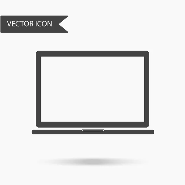 Ilustración vectorial de un icono en forma de portátil. Icono plano dispositivo electrónico sobre un fondo blanco — Vector de stock