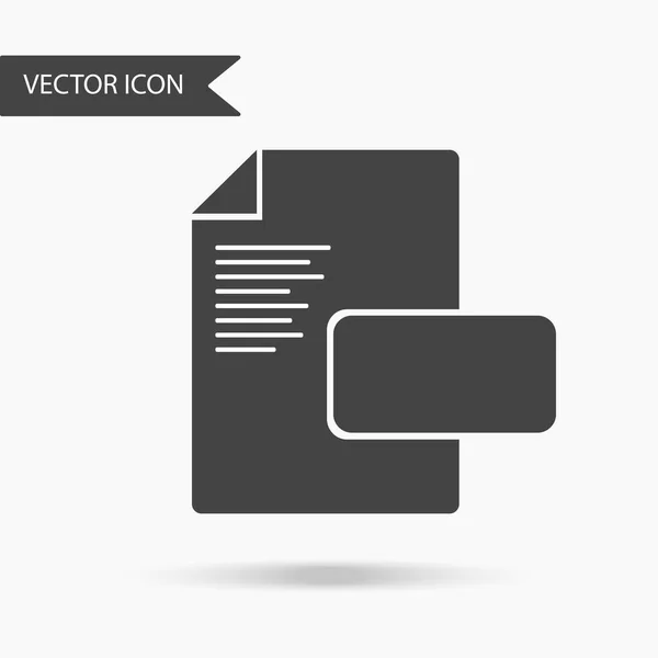 Ilustración vectorial de un icono en un documento vacío con una etiqueta y espacio para texto sobre fondo blanco — Vector de stock