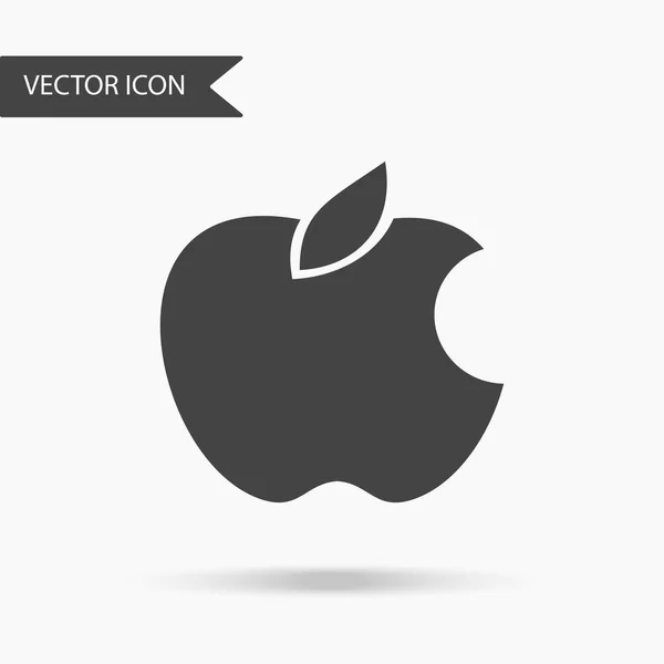 Icono de ilustración vectorial Apple. El logotipo del sistema operativo para un teléfono móvil y otros dispositivos electrónicos en forma de una manzana de reproducción excesiva. Icono plano sobre fondo blanco . — Vector de stock