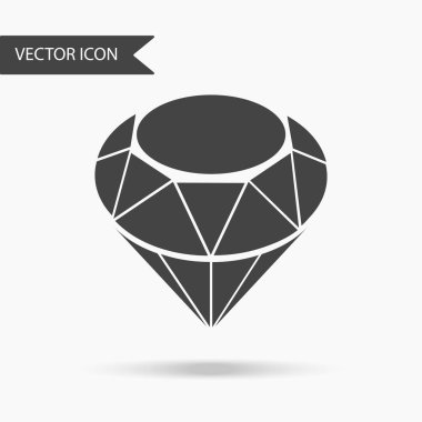 Bir elmas simgesi, Ruby on Rails vektör Illustration. Beyaz arka plan üzerinde düz simgesi.