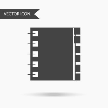 Beyaz arka plan üzerine notlar notlarında simgesi not defteri. Web tasarım, logo, UI düz simgesi. Vektör çizim