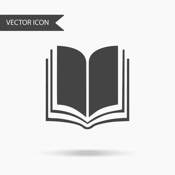 Pictogram met een afbeelding van een open boek op een witte achtergrond. Het vlakke pictogram voor uw webdesign, logo, Ui. Vectorillustratie — Stockvector