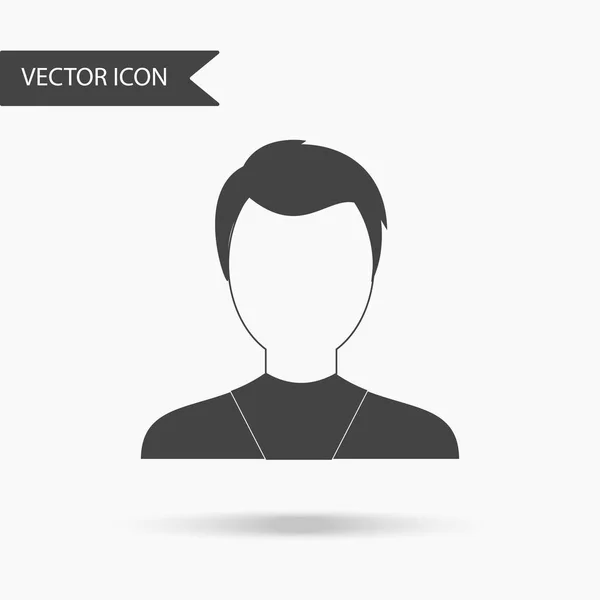 Ícone com uma imagem de um retrato de um homem sobre um fundo branco. O ícone plano para o seu web design, logotipo, UI. Ilustração vetorial — Vetor de Stock