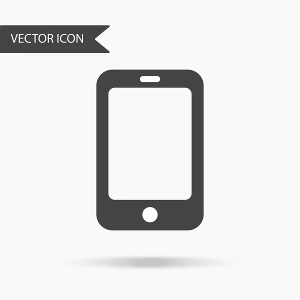 Icono con la imagen de un teléfono móvil sobre un fondo blanco. El icono plano para su diseño web, logotipo, UI. Ilustración vectorial — Vector de stock